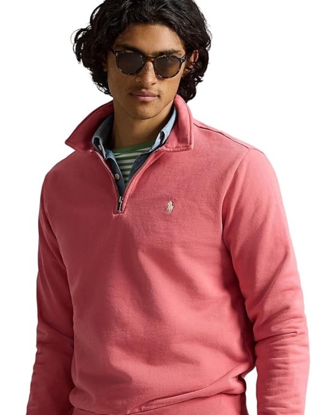 Polo Ralph Lauren Men's Red Loopback Quarter-zip Fleece Sweatshirt - NEW W TAGS